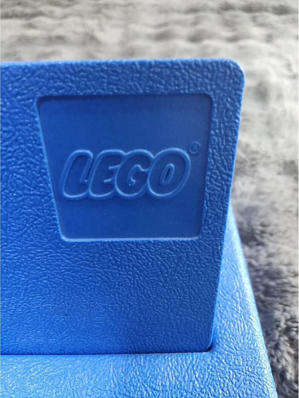 Vintage 1983 LEGO Blue Plastic Storage Box Container Carrying Case 13x9x3 Inches
